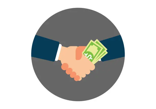 Vector illustration of Giving a bribe