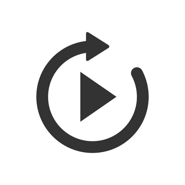 Replay video icon Replay video vector icon. Editable symbol illustration. replay stock illustrations
