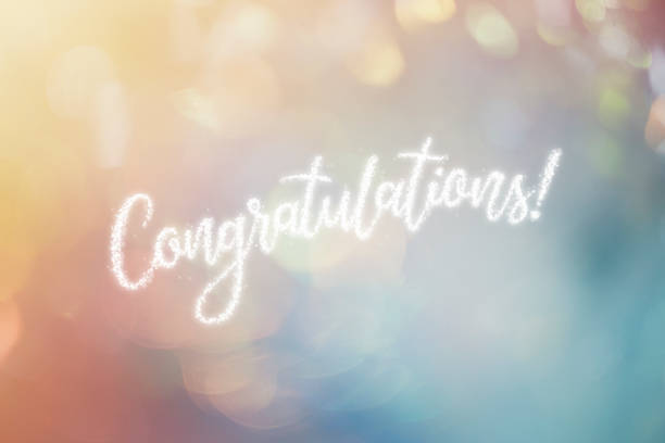 Congratulations Word Formed by Shiny Confetti with Colorful Background.