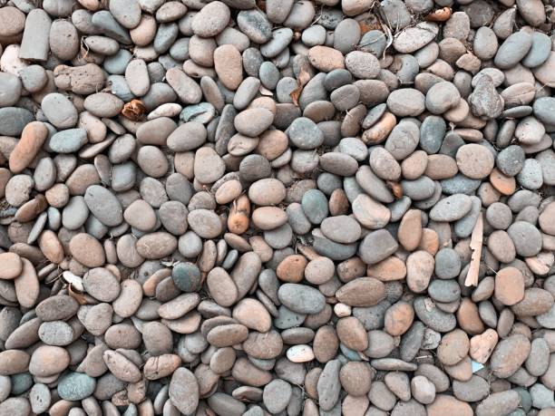 istock Close up of brown pebbles stone 1201567589