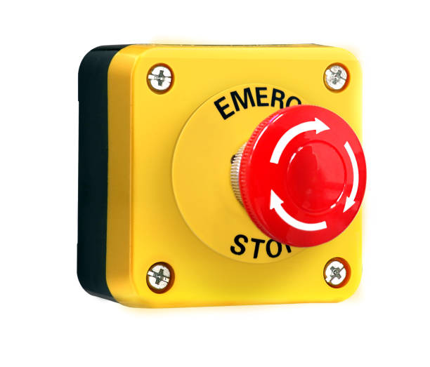 кнопка аварийной остановки - red buttons стоковые фото и изображения