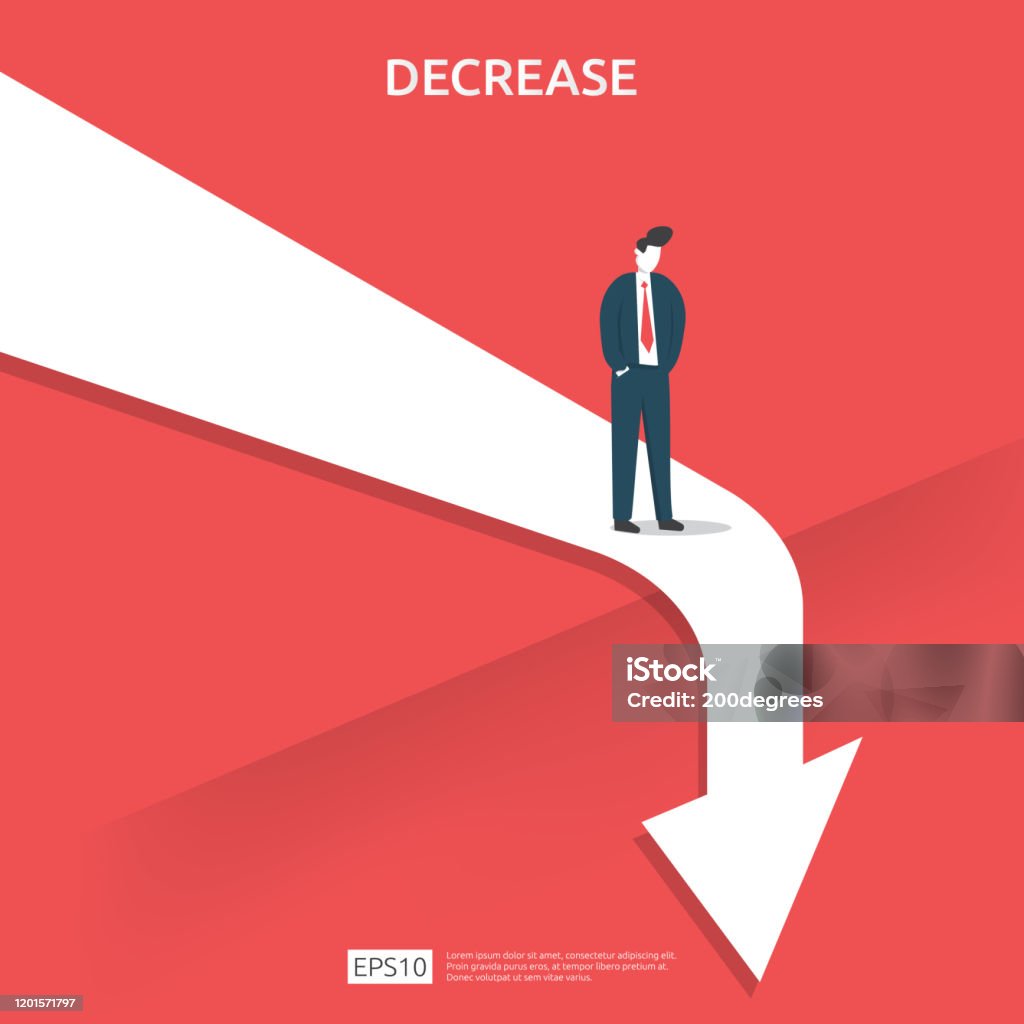 Business Finance Crisis Concept Money Fall Down Symbol Arrow Decrease ...
