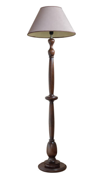 lámpara de pie aislada sobre fondo blanco - floor lamp lamp lamp shade contemporary fotografías e imágenes de stock