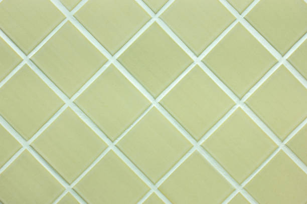Pattern of Yellow Mosaic Tiles Wall Background