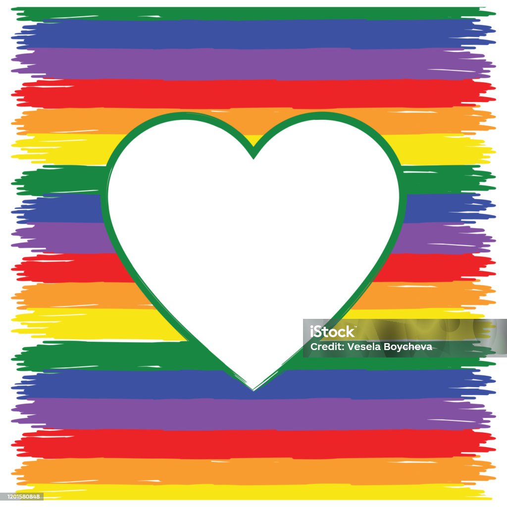Nền Màu Lgbt Với Hình Trái Tim Trống Rỗng Cho Văn Bản Không Gian ...