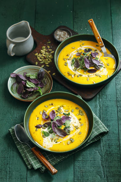 istock Vegan Creamy Roasted Pumpkin Soup 1201586238