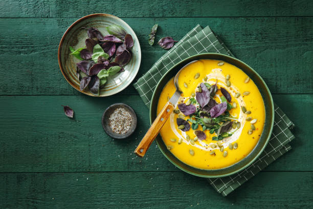 istock Vegan Creamy Roasted Pumpkin Soup 1201586372