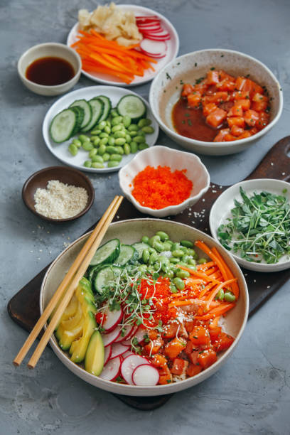 istock Salmon poke bowls 1201586419
