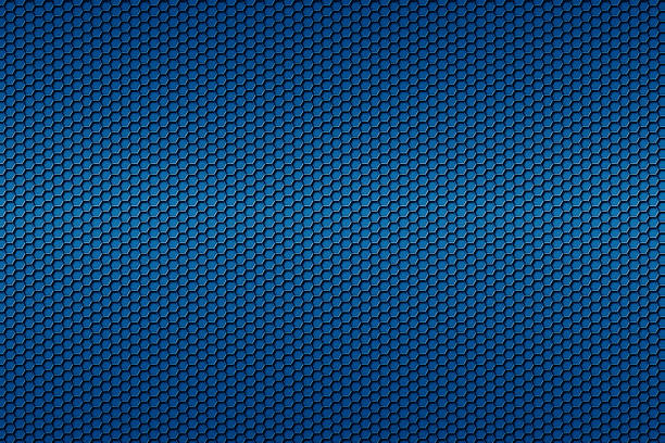 istock blue honeycomb Carbon fiber background, black texture 1201590982