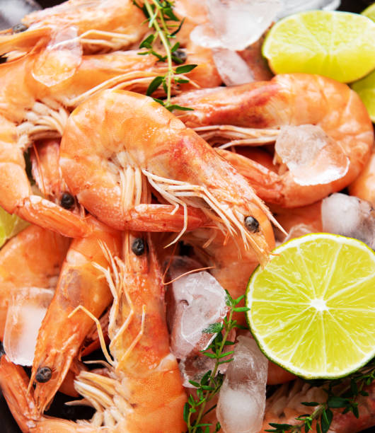 istock Shrimps as a food background 1201593488