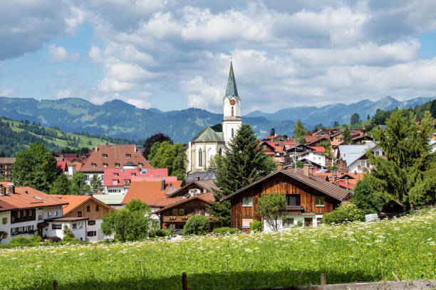 View of Bad Hindelang in Bavaria, Germany Europe