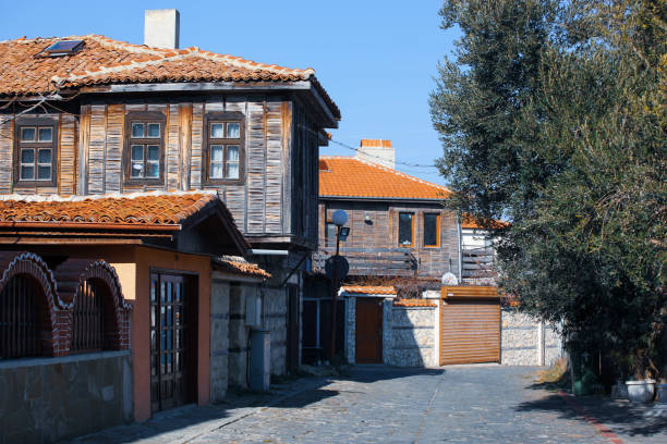 Pomorie, Bulgaria Pomorie, Bulgaria - January 22, 2020: Pomorie Is A Town And Seaside Resort In Southeastern Bulgaria, Located On A Narrow Rocky Peninsula In Burgas Bay On The Southern Bulgarian Black Sea Coast. pomorie stock pictures, royalty-free photos & images