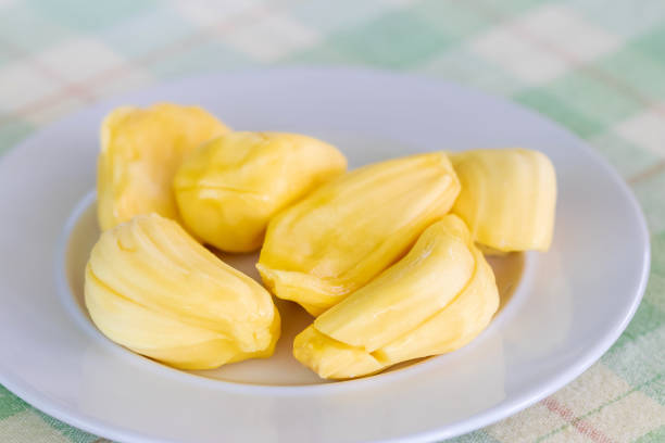 istock Juicy ripe jackfruit slices on a white plate. Jackfruit is high in a few powerful antioxidants that provide various health benefits. (Exotic tropical fruit) 1201599305