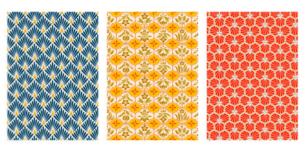 ilustrações, clipart, desenhos animados e ícones de coleção de fundo de fundo de vetores abstrato sabstinode da arte indiana - pattern blossom seamless old fashioned