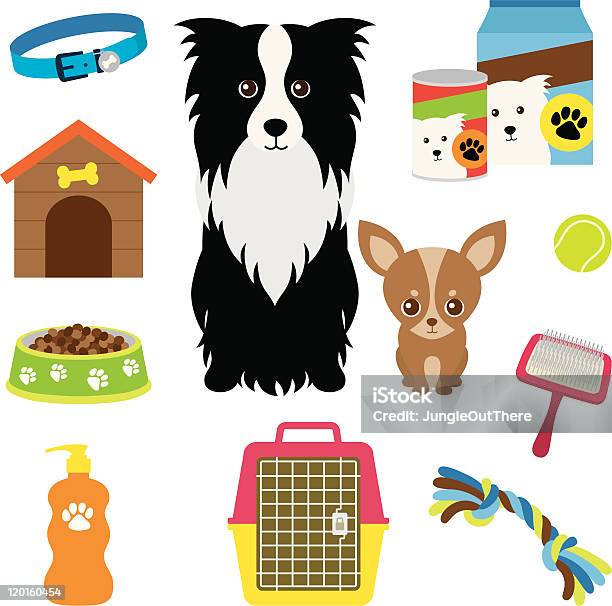 Cão De Stock - Arte vetorial de stock e mais imagens de Cão - Cão, Engradado, Collie Border