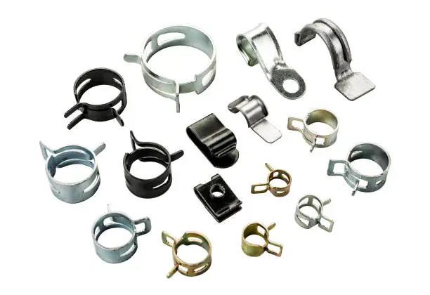 Photo of hose clips and clamps for industrial use