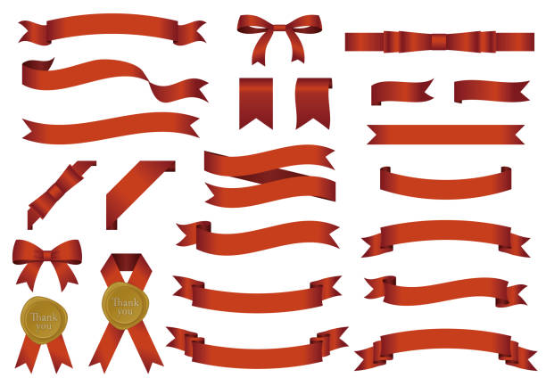 ilustraciones, imágenes clip art, dibujos animados e iconos de stock de conjunto de banners vectoriales de cinta brillante - white background gift christmas wrapping paper