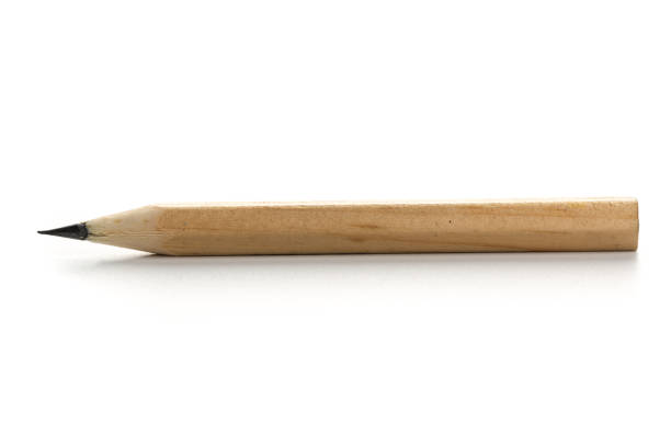 istock Wooden new short pencil isolated on white 1201613285