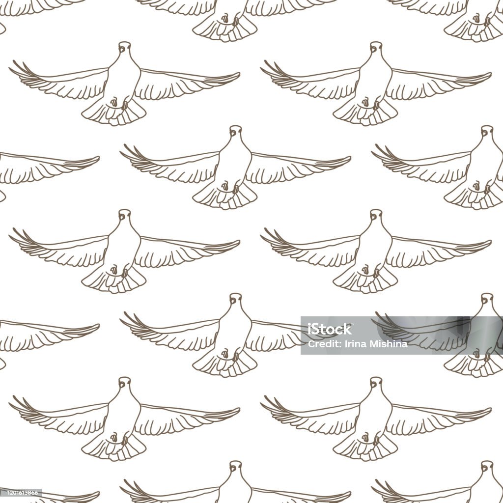 Bird Body Pattern Flying Birds Seamless Pattern Vector Background Stock Illustration ...