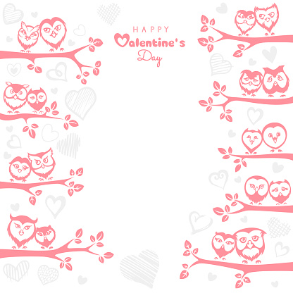 Valentine's Day Poster - Owls