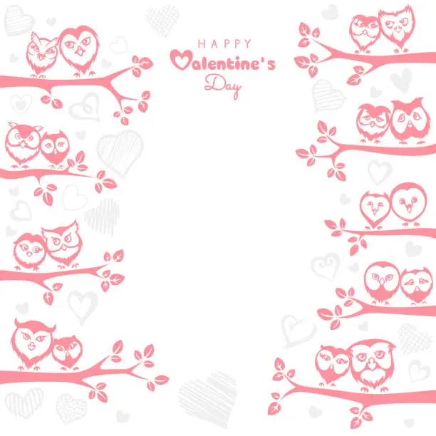 Vector illustration of Happy Valentine's Day poster