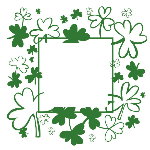 ilustrações de stock, clip art, desenhos animados e ícones de saint patrick's day vector background with green clover. - 3621