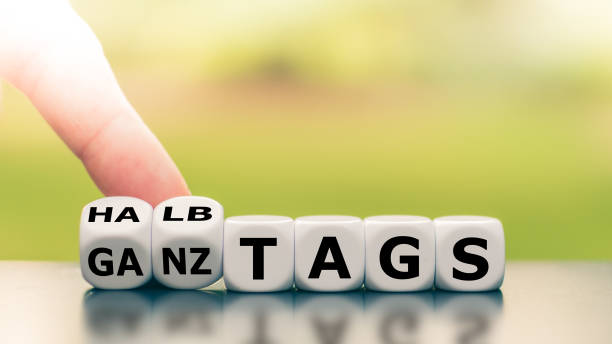 istock Hand turns dice and changes the German word 