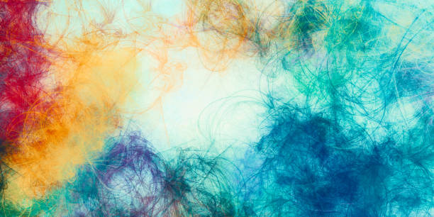 istock Artistic drawing texture. Variety paint mix in iridescent tones. Colorful pattern. Contemporary art 1201622956