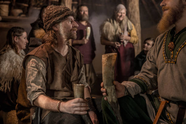 istock A group of viking villagers in a hall 1201622963