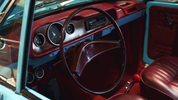 istock Bordeaux interior of vintage car 1201624500