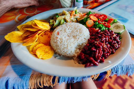 Colombian-style Beans and Rice meal, Colombia, South America