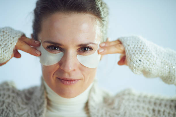 istock modern woman with cosmetic eye patches 1201627466