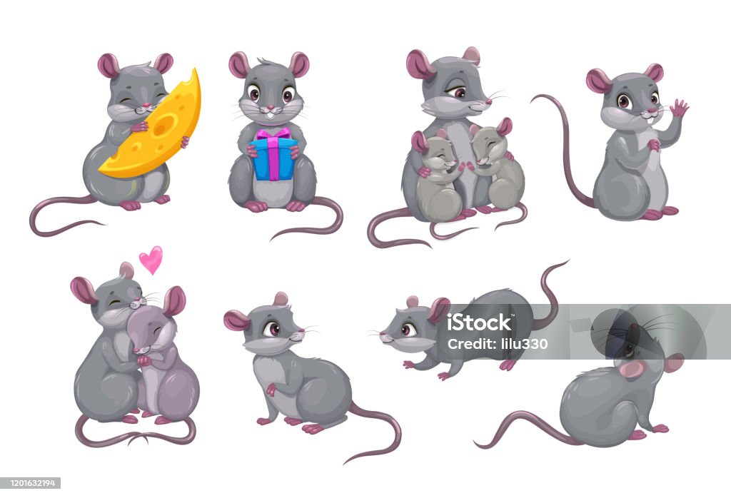 Ilustración de Bonito Icono De Ratón Gris Pequeños Ratones De Dibujos Animados  Ratas Divertidas y más Vectores Libres de Derechos de Ratón - Animal -  iStock