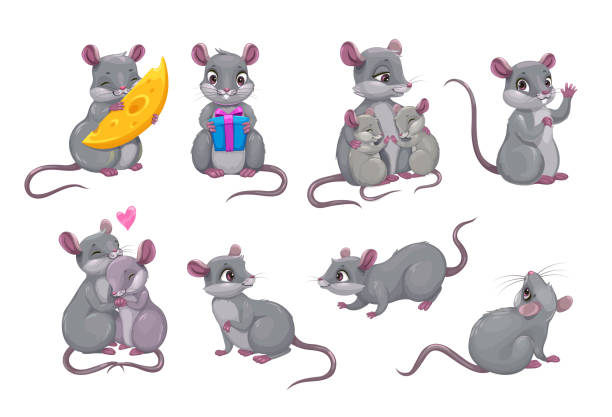 Ilustración de Bonito Icono De Ratón Gris Pequeños Ratones De Dibujos  Animados Ratas Divertidas y más Vectores Libres de Derechos de Ratón -  Animal - iStock