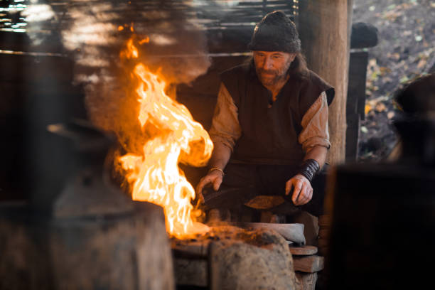 istock An individual viking blacksmith in a viking settlement 1201633087