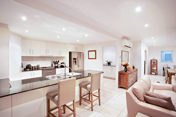 istock Sofa set near sink and pantry cupboard 1201634897