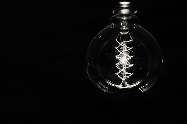 istock electric Light or bulb. black and white. photo 1201639053