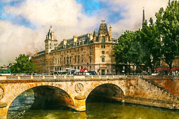istock Seine Embankment and Napoleon Bridge, Paris, France - 1201641016