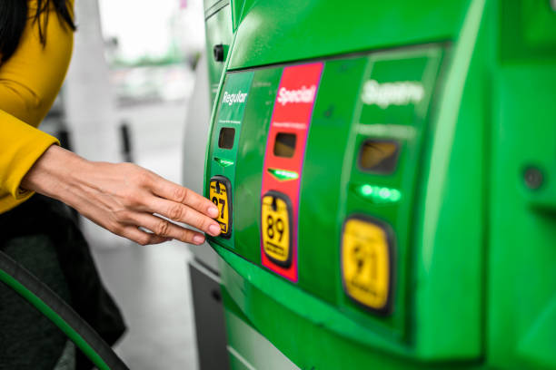istock Making a gas selection at a gas pump 1201641033