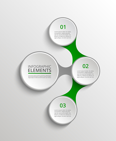 Infographics template. Metaball for diagram, graph, presentation and chart. Business concept with 3 options, parts, steps or processes.