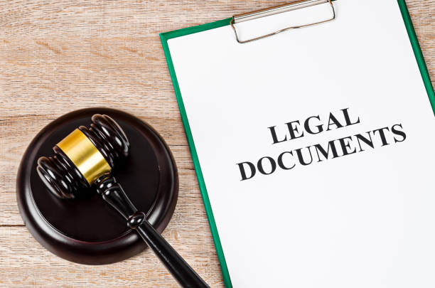 istock Legal document paper file with gavel 1201648806