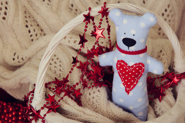 istock Handmade Teddy bear for Valentine day. photo 1201649550