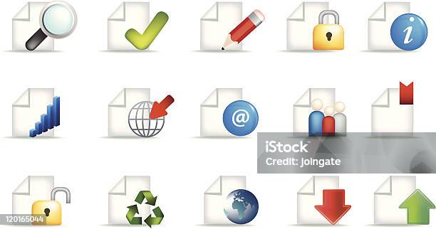 Zestaw Ikon Dokumentu Biznesowego - Stockowe grafiki wektorowe i więcej obrazów Biznes - Biznes, Biznes międzynarodowy, Część serii