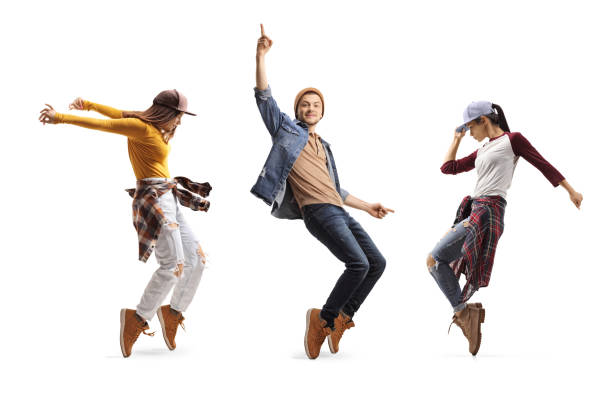 istock Three young dancers dancing street-dance 1201650517