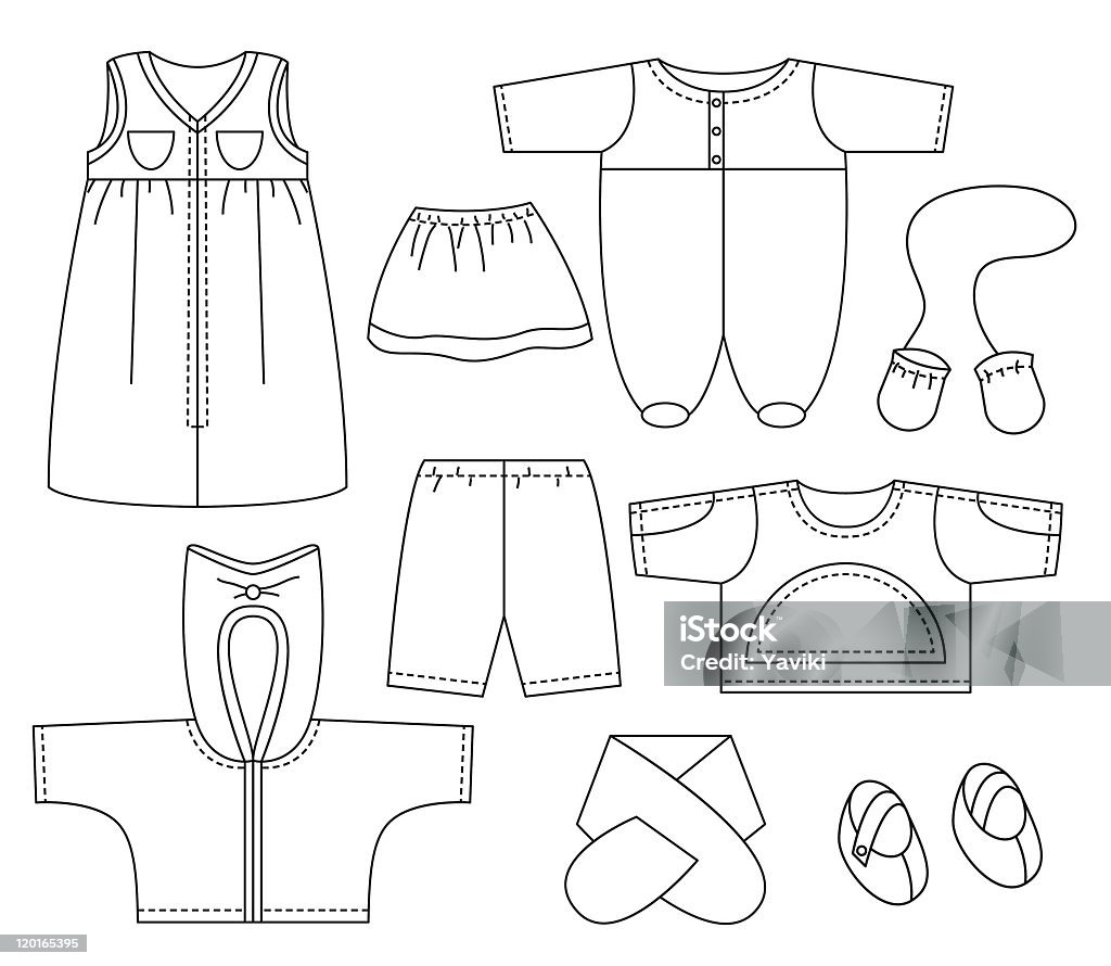 Child clothes The silhouettes of a child clothes. Vector illustration Blouse stock vector