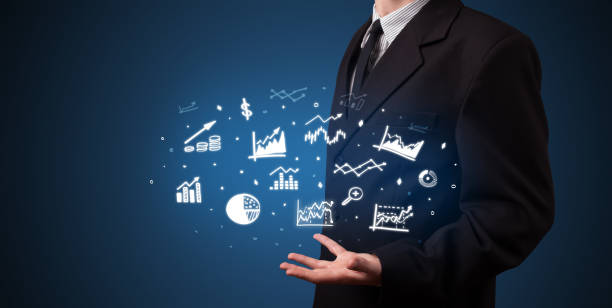 istock Hand holding application symbols in her hand 1201655939