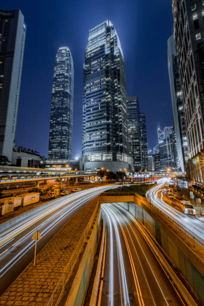 istock Light trails in Central, Hong Kong at night 1201657252