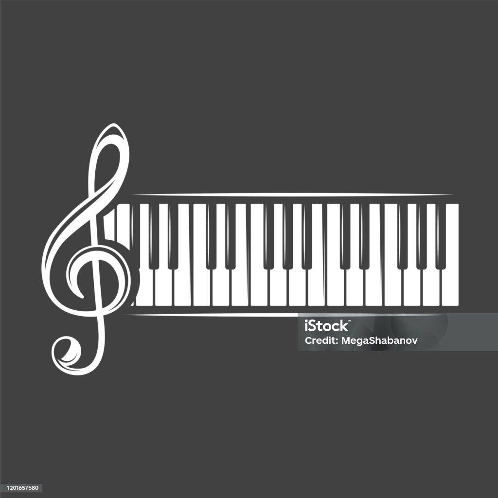 Treble Clef And Piano Keyboard Stock Illustration - Download Image Now