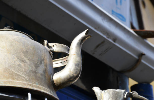 close-up old teapot  for Turkish tea