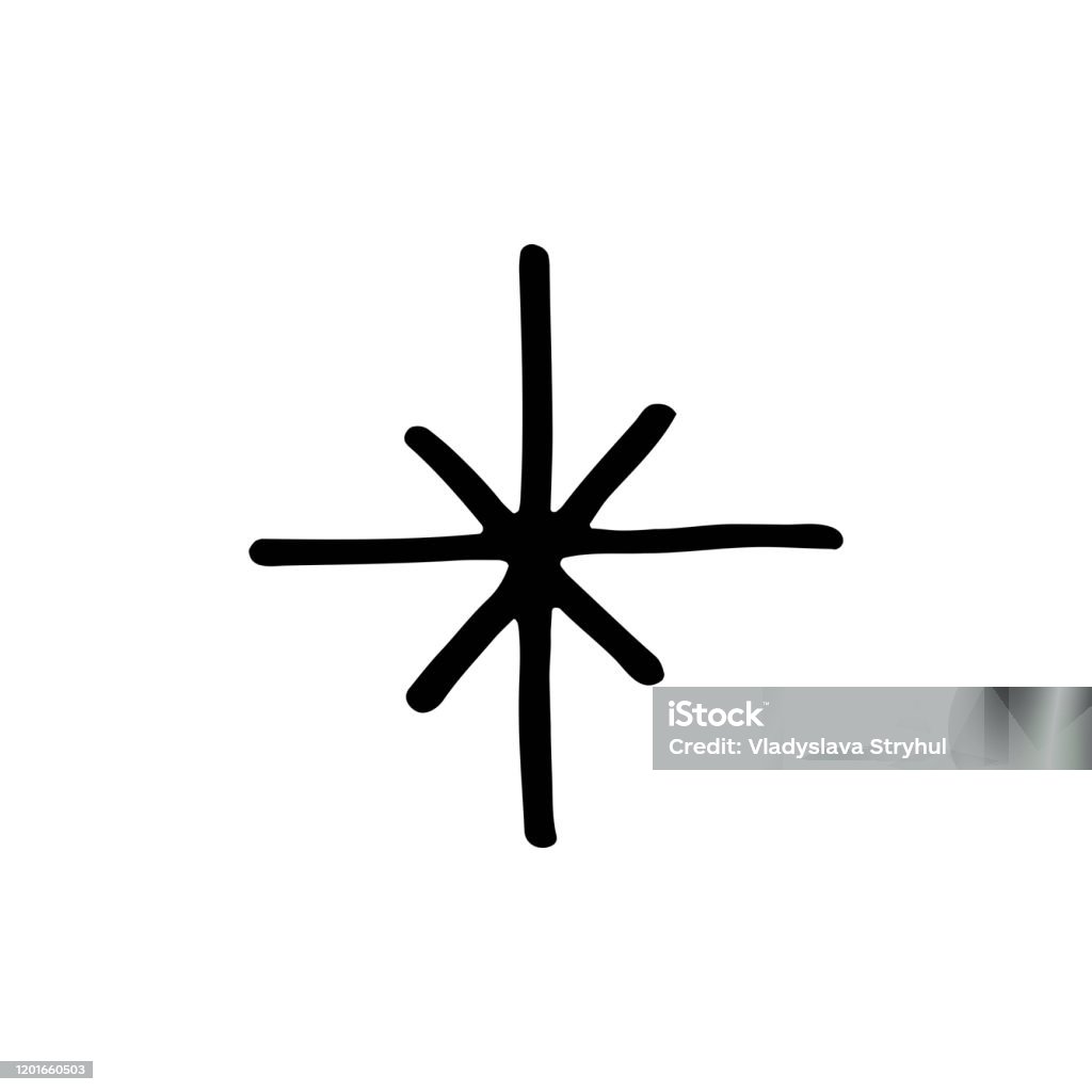 Star Magic Drawing Magic Star Hand Drawn Doodle Vector Line Art Illustration Stock ...